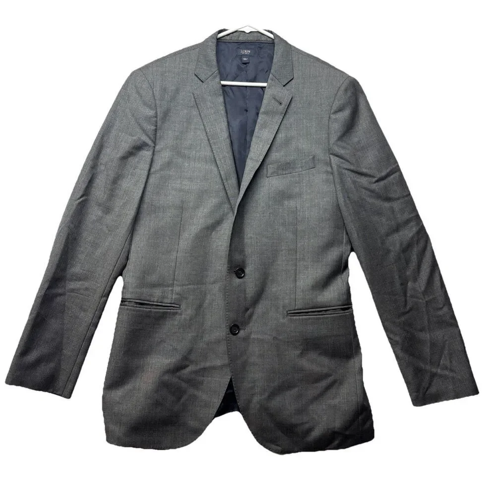 J. CREW Gray Ludlow Blazer Jacket Tollegno 1900 Italian Fabric Size 42L